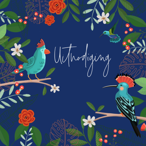 Leuke jubileum uitnodiging 40 jaar getrouwd met vogels