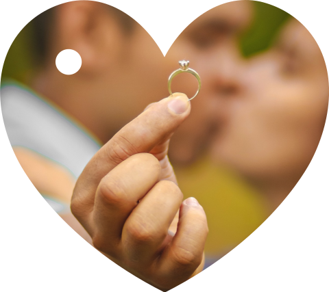 Foto label in de vorm van een hart