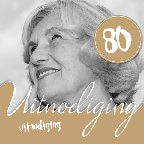 Uitnodiging voor een 80e verjaardag vrouw met foto