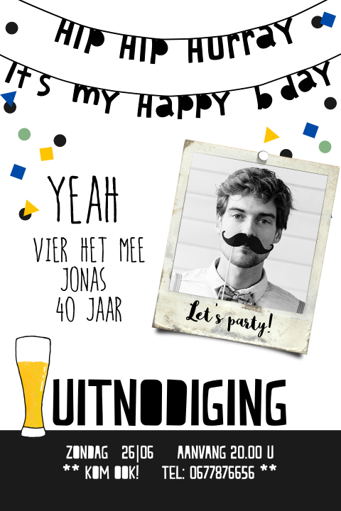Hippe uitnodiging voor 40e verjaardag