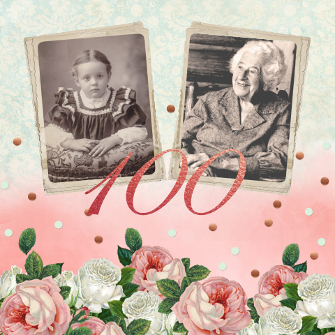 Uitnodiging verjaardagsfeest 100 jaar vintage rozen