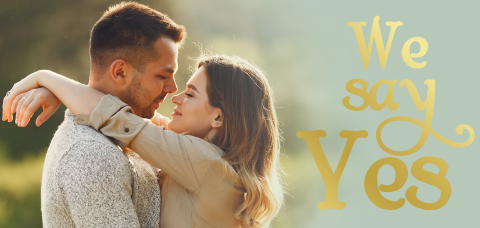 Trouwkaart goudfolie panorama formaat dubbel