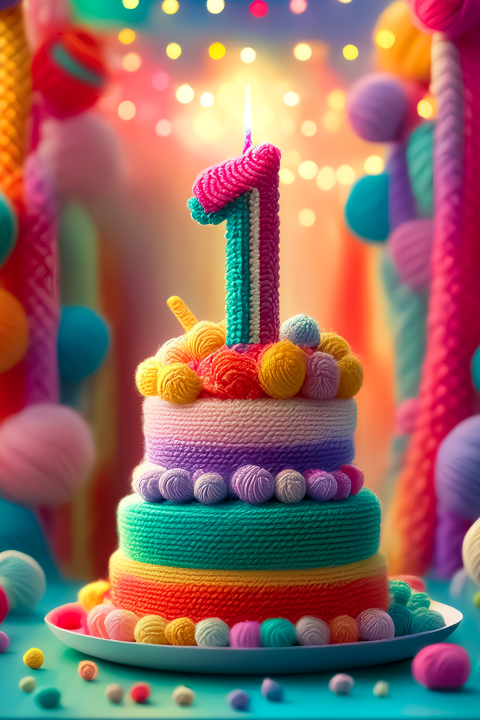 Uitnodiging taart 1 jaar wol