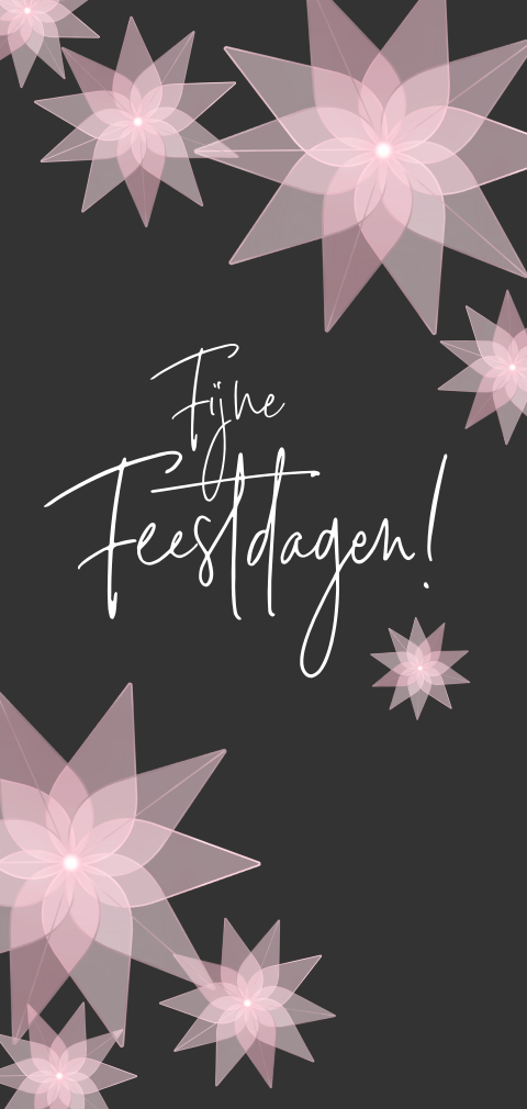 Kerstkaart kerststerren licht rood transparant