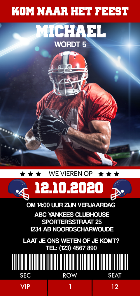 Stoere verjaardag uitnodiging voor het verjaardagsfeestje van een kind