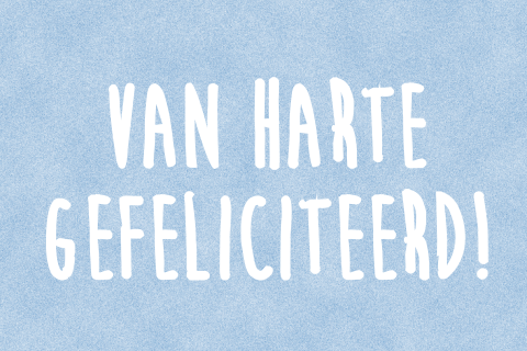 Wenskaart verjaardag blauw gefeliciteerd