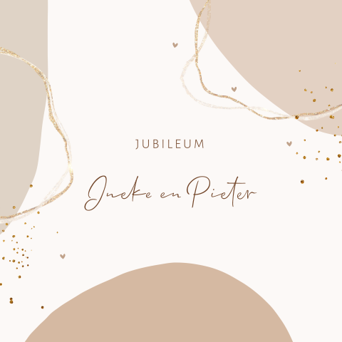 Uitnodiging jubileum met glitterlook en vlakken