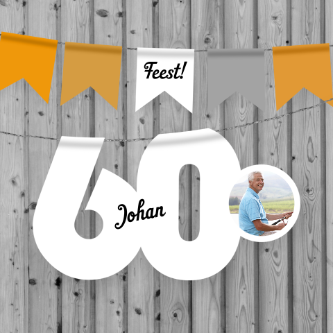 Verjaardagsuitnodiging 60 jaar met foto