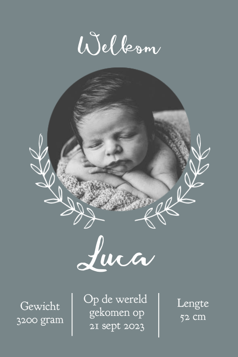 Lief geboortekaartje met foto