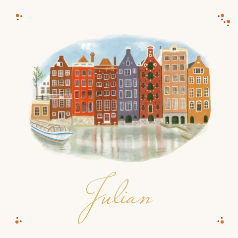 Geboortekaartje jongen Amsterdam