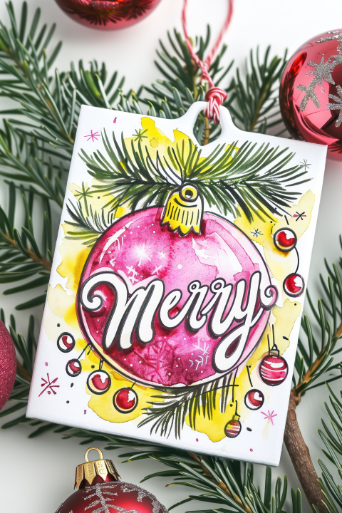Kerstkaart met kerstkaart en kerst takken