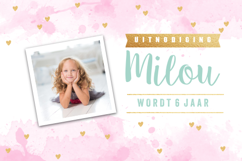 Kinderfeestje aquarel hartjes foto 