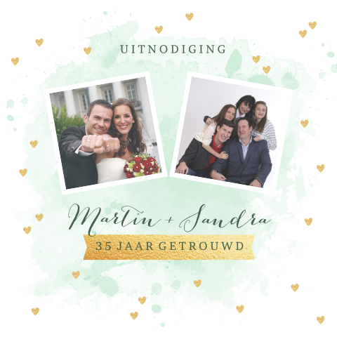 Huwelijksjubileum 35 jaar getrouwd met aquarel