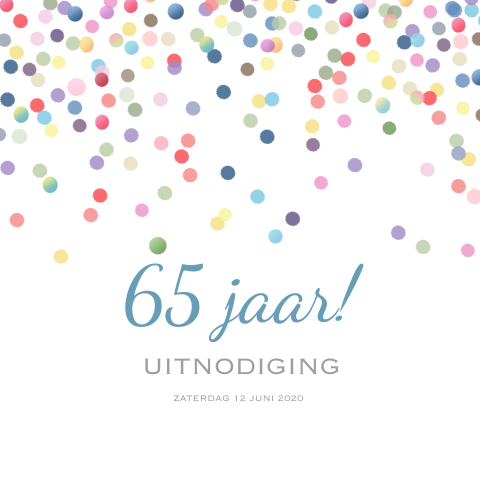 Hippe uitnodiging verjaardag met confetti
