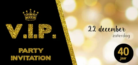 40 jaar verjaardag liggende VIP ticket uitnodiging