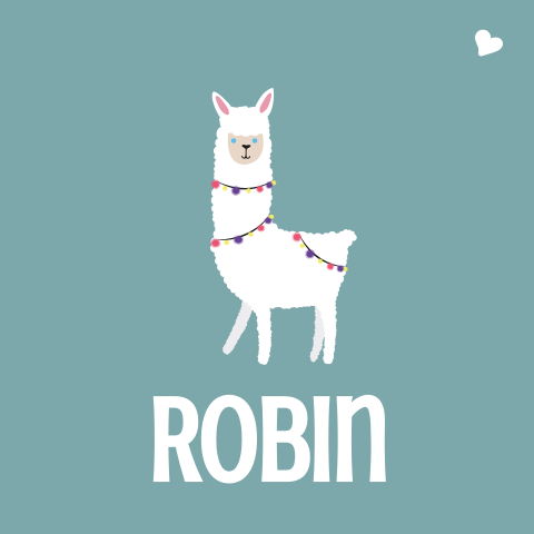 Lama alpaca geboortekaartjes voor een jongen