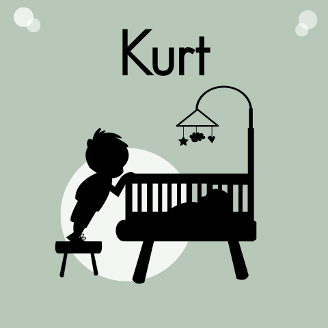 Geboortekaartje 2e kindje broer wiegje broertje silhouet