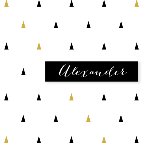 Trendy kaartje met gouden en zwarte driehoeken