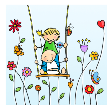 Vrolijk enkel geïllustreerd geboortekaartje jongen grote zus