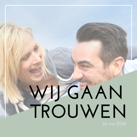 Mooie trouwkaart met ruimte voor een eigen foto