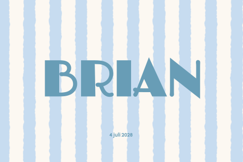 Vrolijk geboortekaartje jongen met streepjes