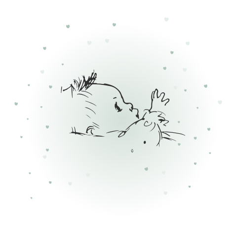 Sluitzegel met een pentekening van een baby