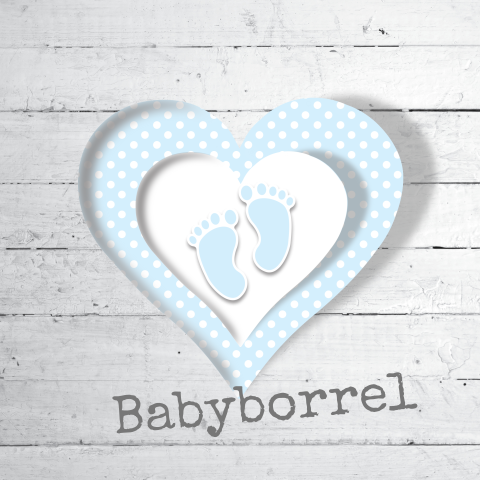 Babyborrel uitnodiging jongen voetjes en ruitjespatroon
