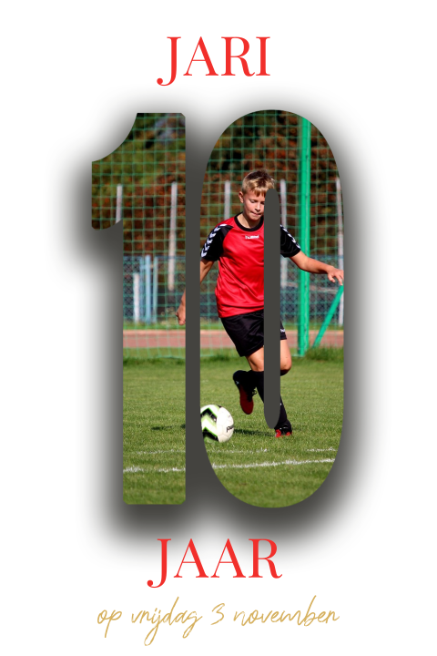 Leuke fotokaart uitnodiging verjaardag 10 jaar