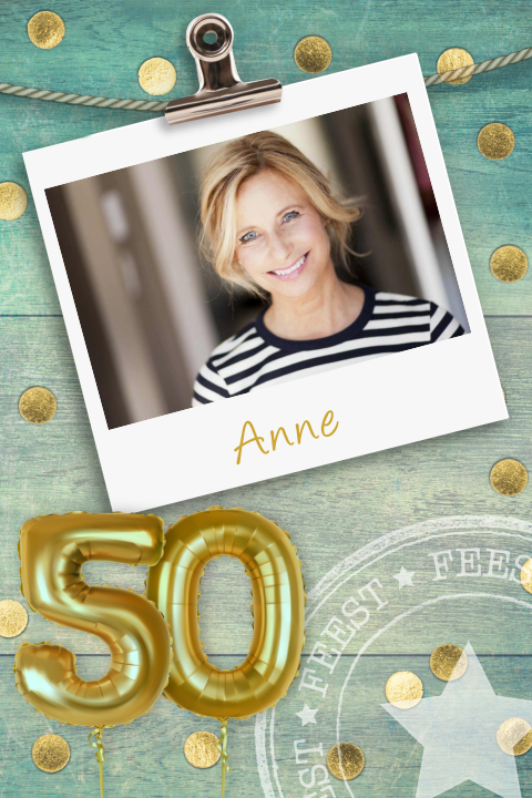 Uitnodiging verjaardag 50 jaar met ballon