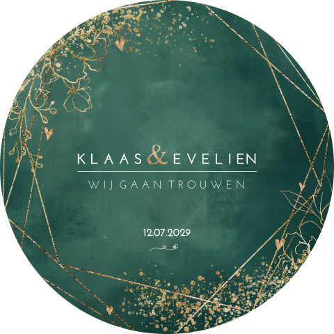 Sluitzegel met goud kleurige bloemen