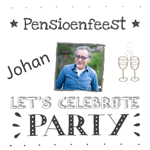 Pensioenfeest uitnodiging hip met tekst