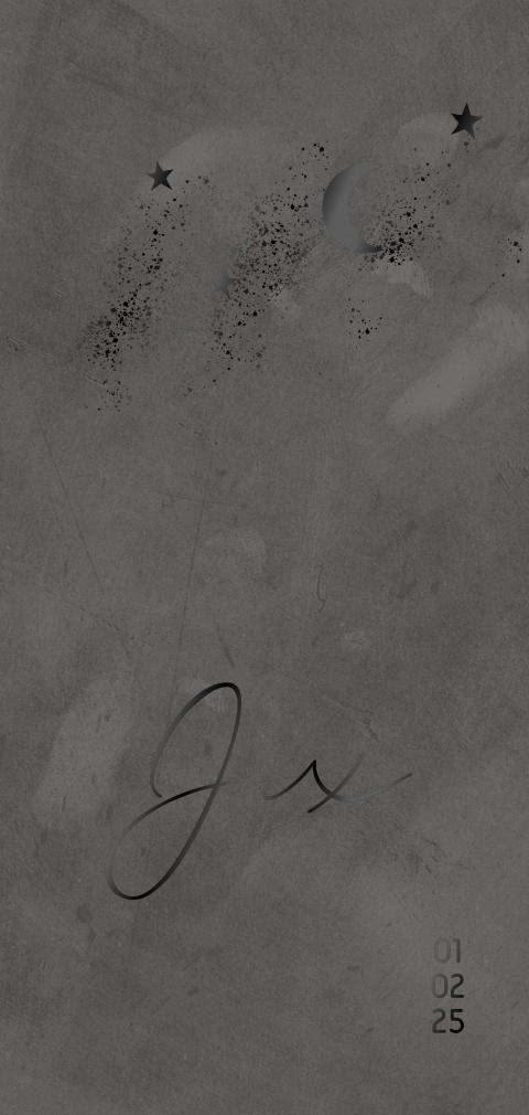 Geboortekaartje jongen stoer zwartfolie maan sterren