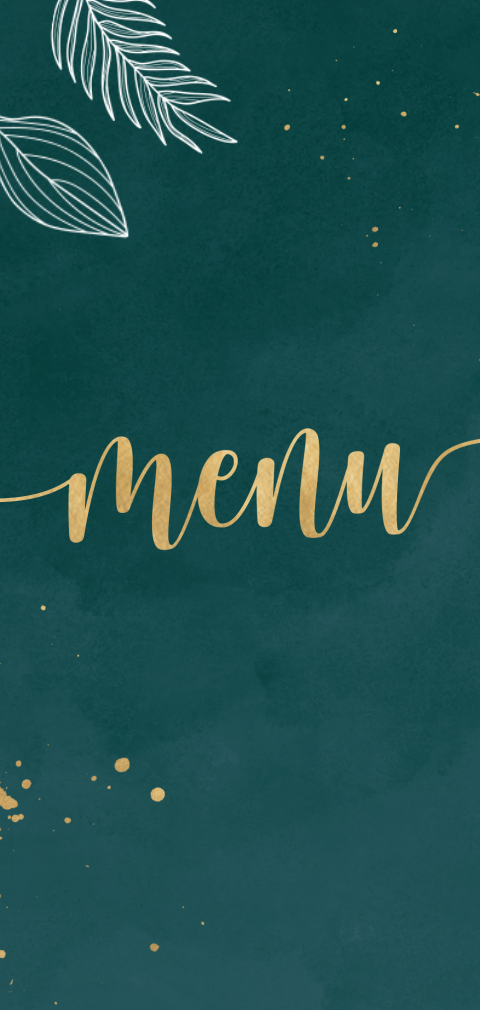 Menukaart met waterverf achtergrond