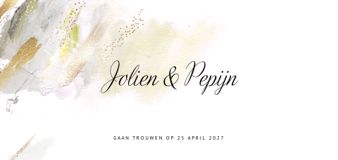 Panorama trouwkaart met olieverf vegen