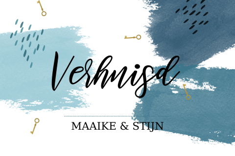 Verhuiskaart watercolor met stipjes blauw