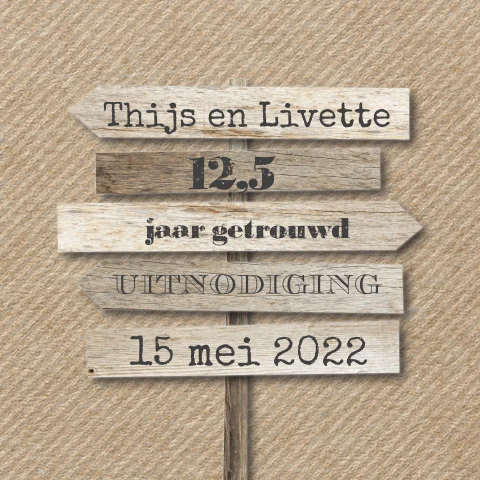 Uitnodiging jubileum kraft met borden