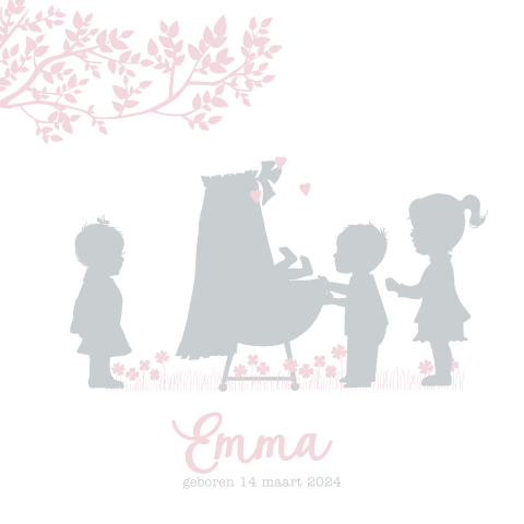 Profiel geboortekaartje meisjes wiegje 4e kindje