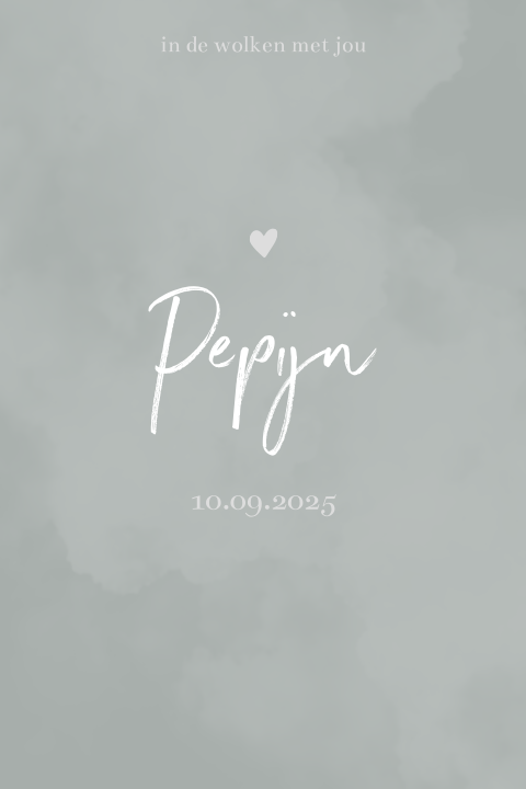 Geboortekaartje met watercolour achtergrond