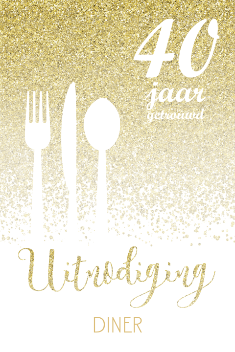 Jubileum uitnodiging 40 jaar bestek voor een diner