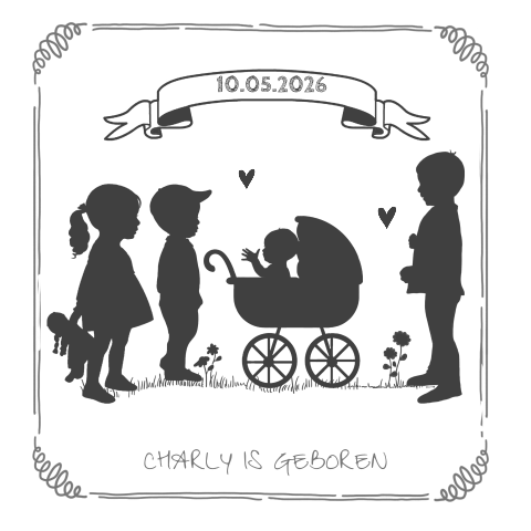 Geboortekaartje vierde kindje jongen of meisje 