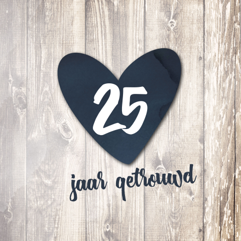 25 jaar jubileum uitnodiging met hart en steigerhout