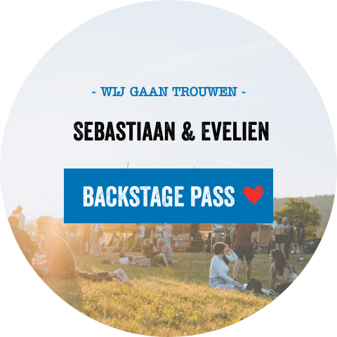 Sluitzegel ticket trouwkaart festivalstijl eigen foto