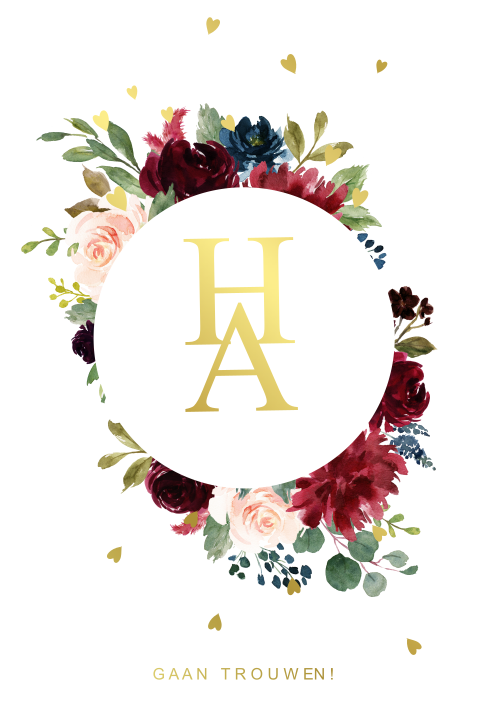 Klassieke met goudfolie hartjes namen logo