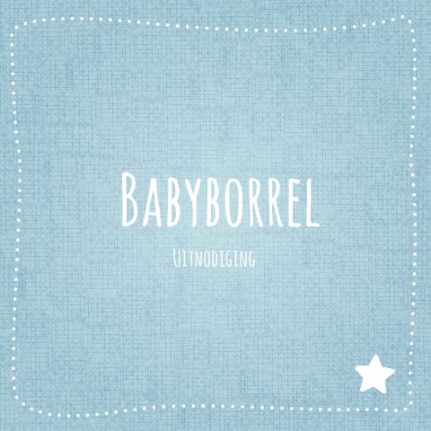 uitnodiging babyborrel jongen blauw met ster