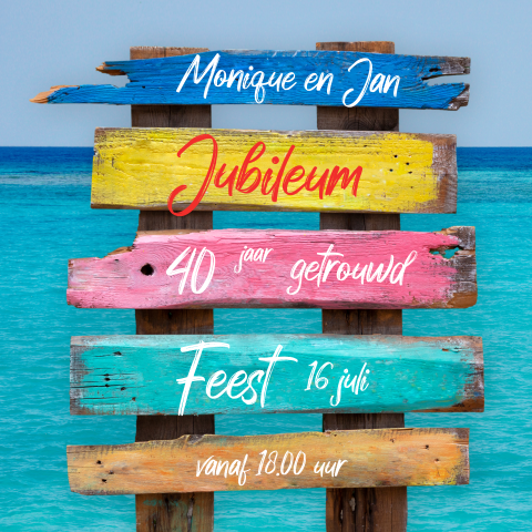 Jubileum tropische wegwijzer 40 jaar getrouwd