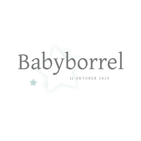 Babyborrel uitnodiging met mintgroene sterren