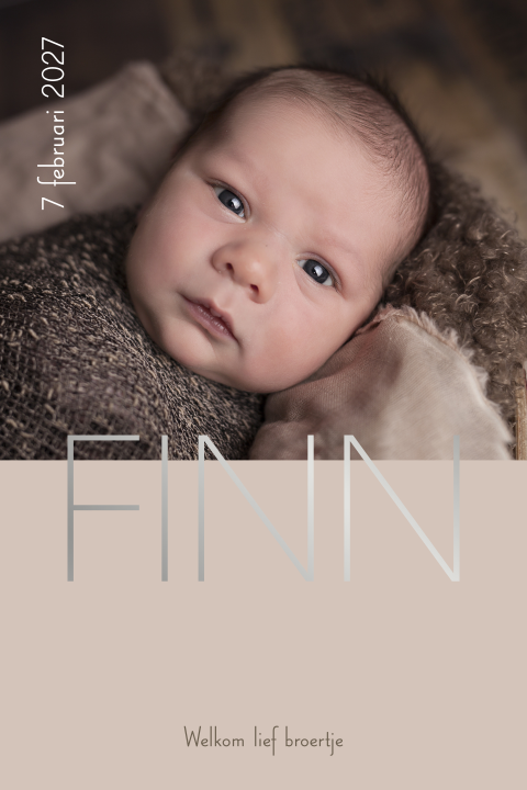 Geboortekaartje jongen foto modern