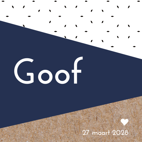 Geometrisch geboortekaartje strak kraft jongen