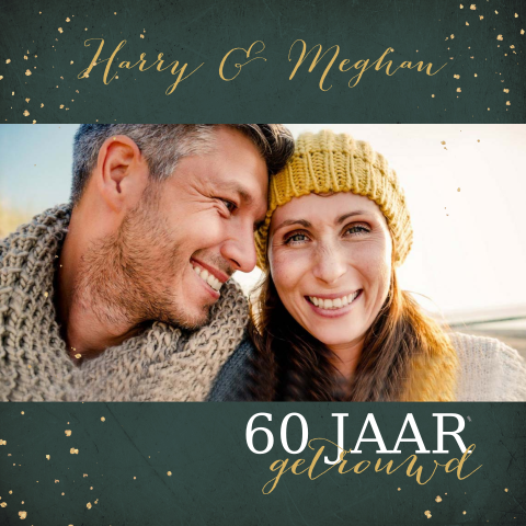 Jubileum uitnodigingskaart 60 jaar getrouwd foto