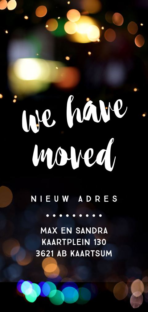 Moderne verhuiskaart met verschillende kleuren